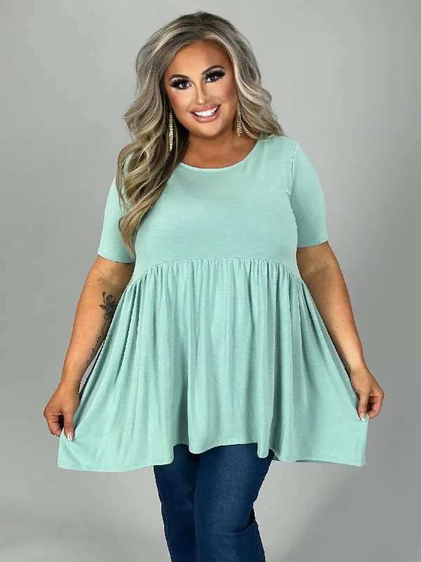 SALE!! 34 SSS {Feeling The Love} Dusty Green Babydoll Tunic PLUS SIZE 1X 2X 3X Plus Size Party