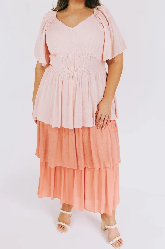 PLUS SIZE - Strawberry Fields Forever Dress Plus Size Ruffles