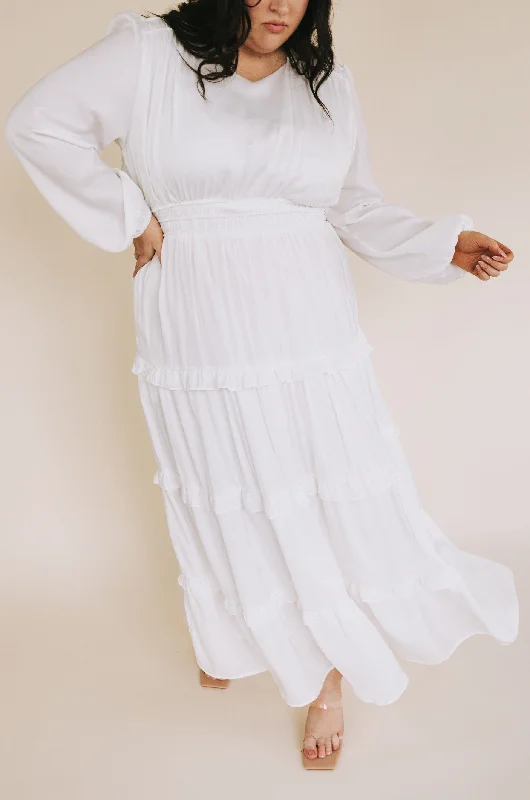 PLUS SIZE - The White: Sandra Comfortable Plus Gown