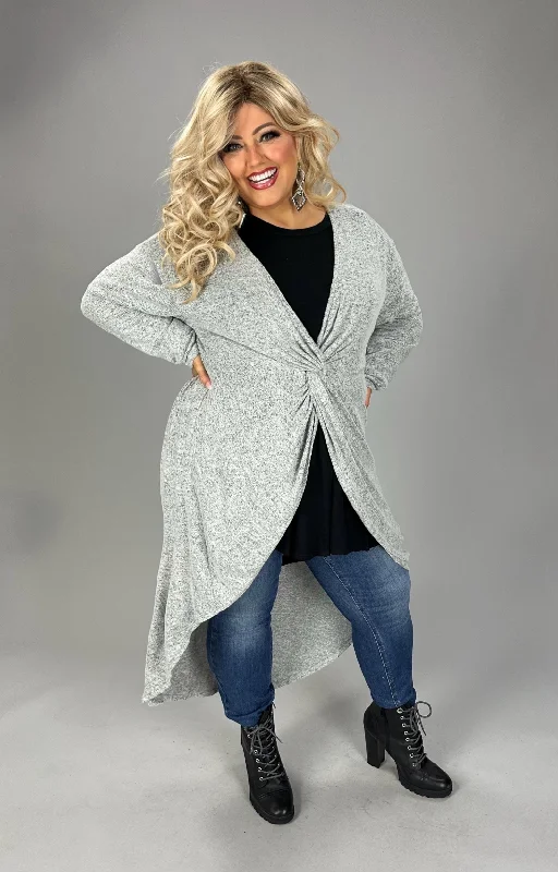 LD-Q {Let Love Guide You} H. Grey High/Low Twist Tunic PLUS SIZE 1X 2X 3X Plus Size Stylish