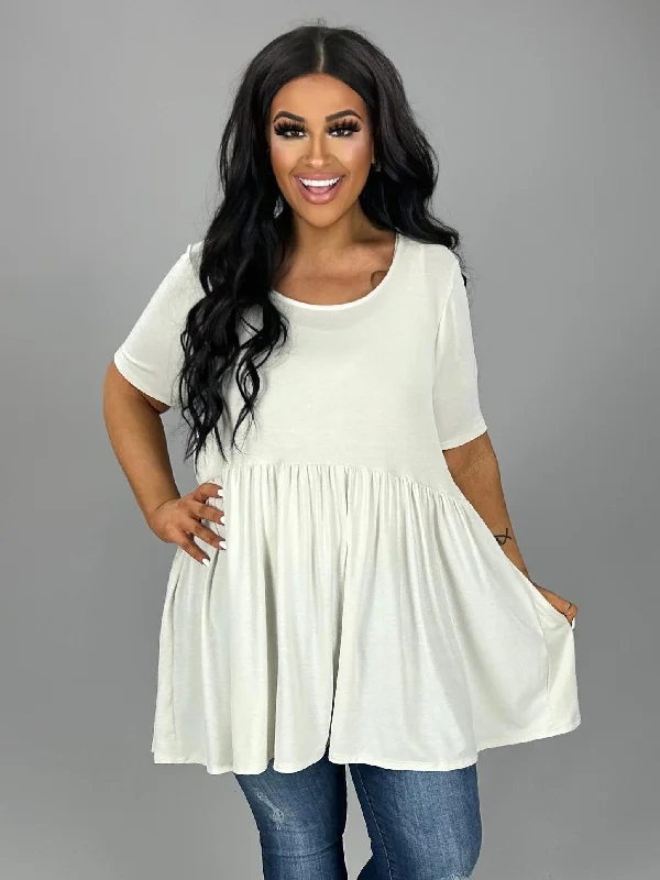 SALE!! 31 SSS-F {Feeling The Love} Bone Babydoll Tunic PLUS SIZE 1X 2X 3X Plus Size Midi