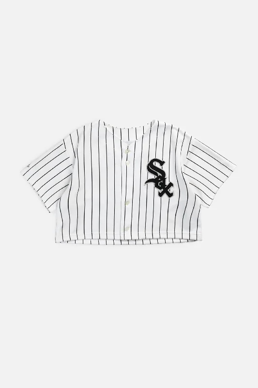 Rework Crop Chicago White Sox MLB Jersey - M Basic Hoodie Sweatshirt Look