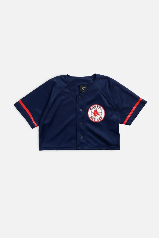 Rework Crop Boston Red Sox MLB Jersey - S Comfortable Hoodie Sweatshirt