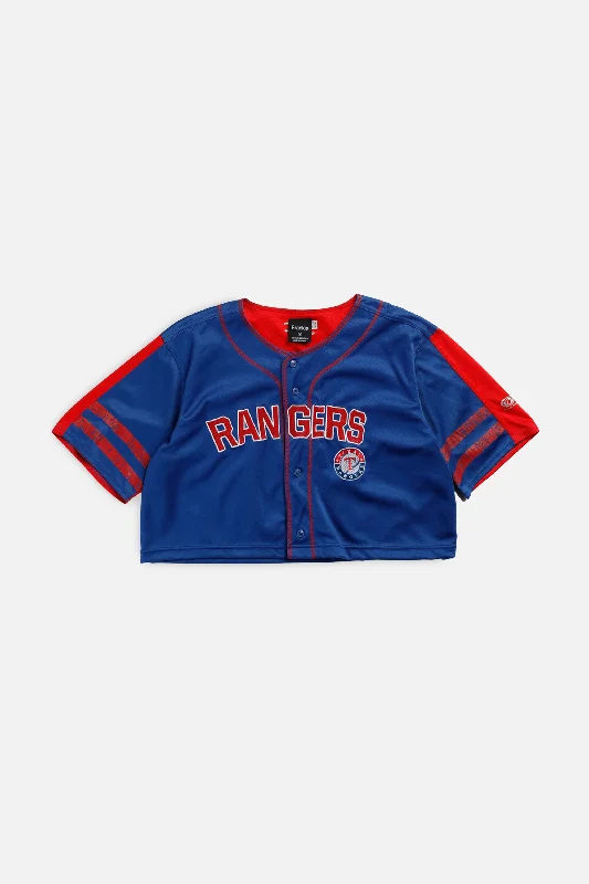 Rework Crop Texas Rangers MLB Jersey - M All-season Hoodie Sweatshirt