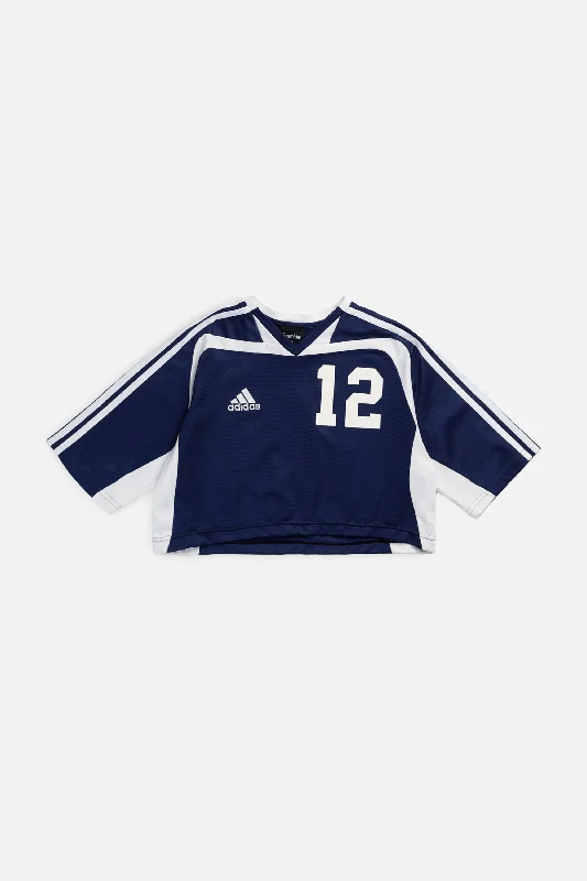 Rework Crop Adidas Soccer Jersey - S Zip-up Sweatshirt Look