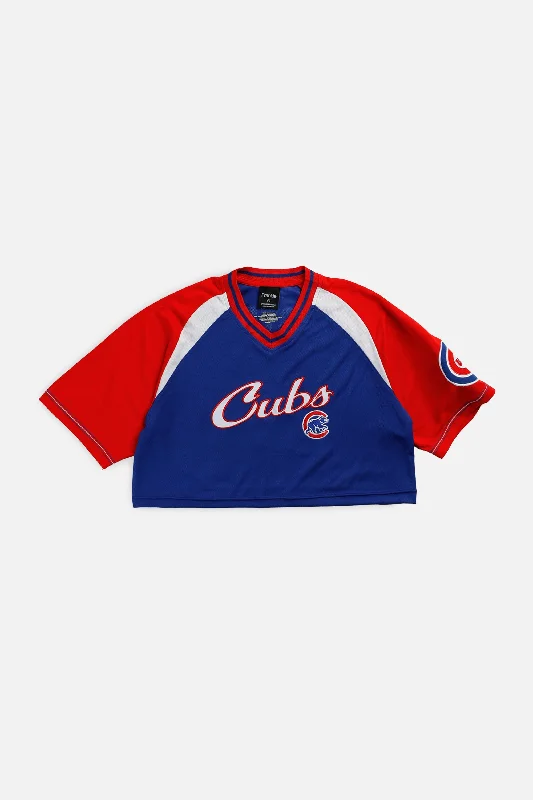 Rework Crop Chicago Cubs MLB Jersey - M Casual Graphic Hoodies