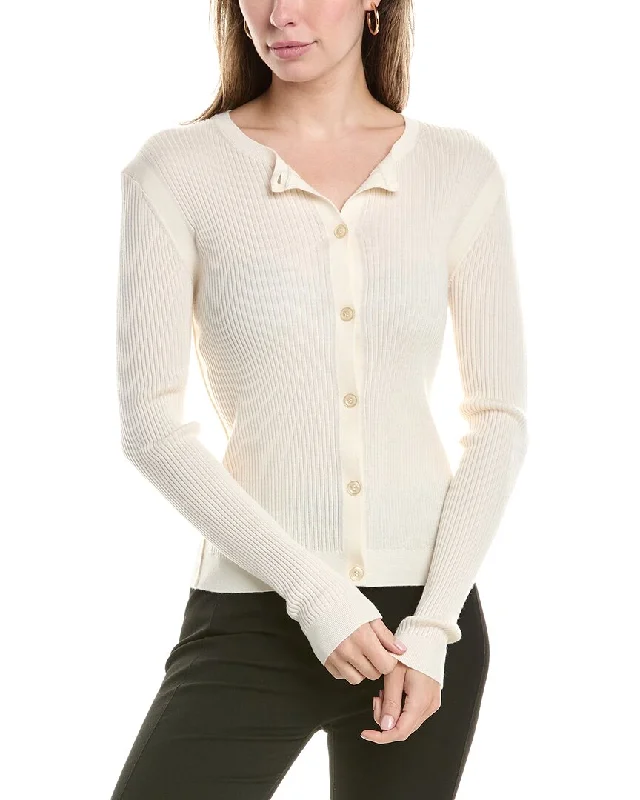 St. John Wool & Silk-Blend Cardigan High-end sweaters