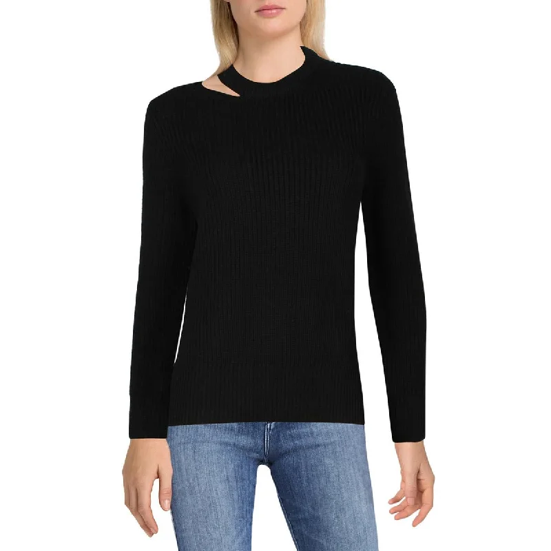 Womens Merino Wool Cut-Out Pullover Sweater Classic sweaters