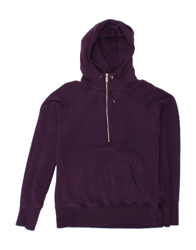 NIKE Womens Hoodie Jumper UK 16/18 Large Purple Cotton Best sweaters for travel