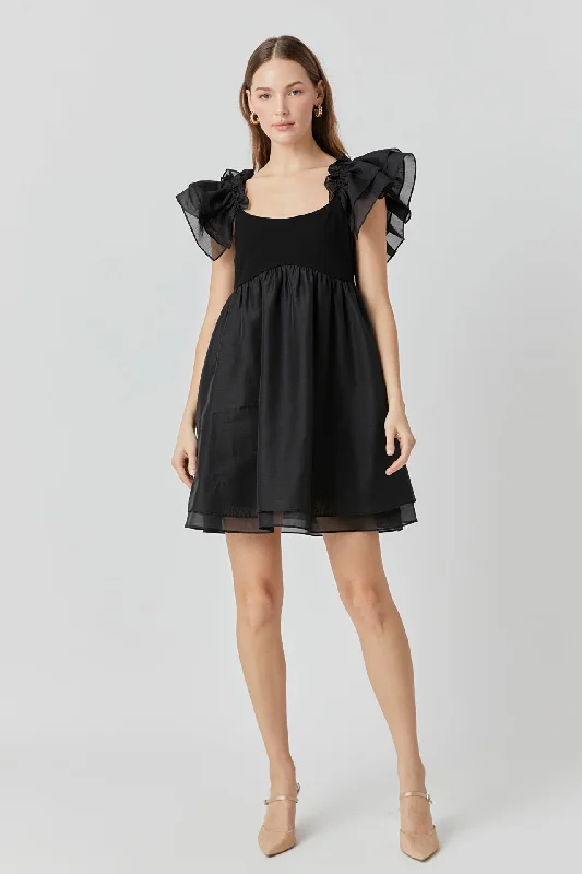 Organza Sleeve Mini Dress Shein mini dresses