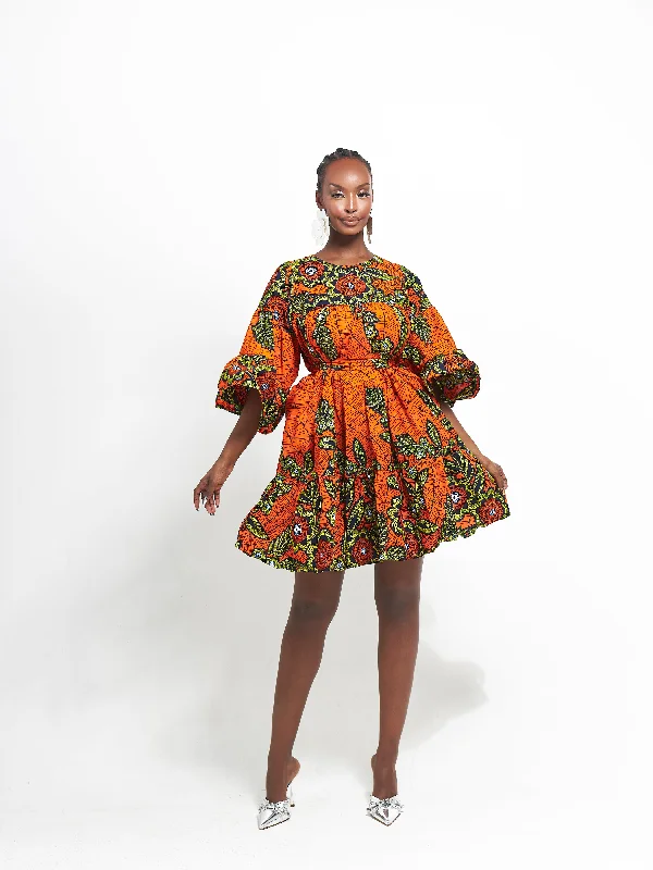 OYIN African Print Tiered Mini Dress Silk mini dresses