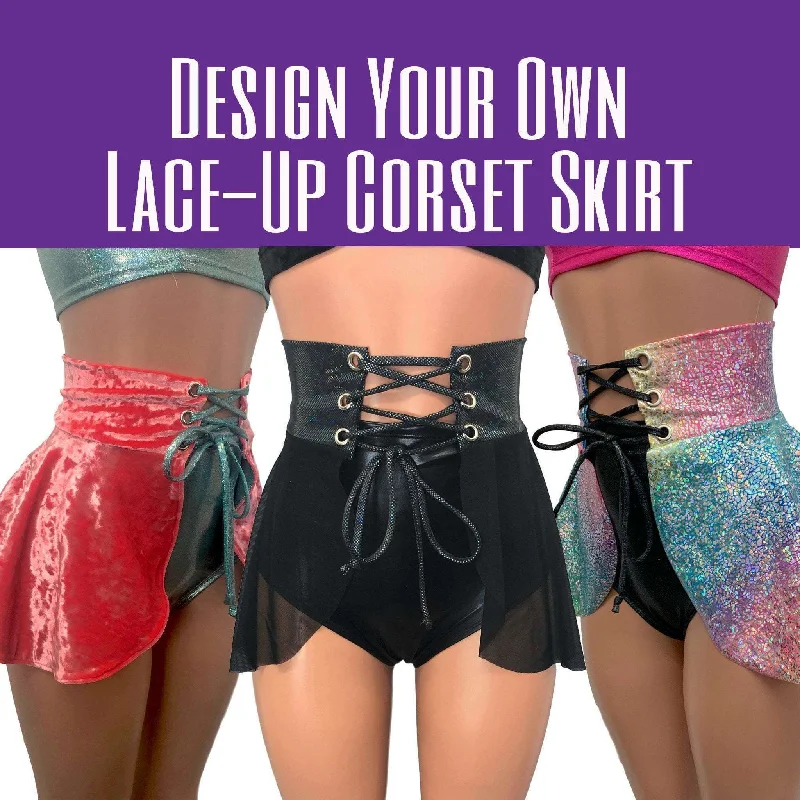 DESIGN YOUR OWN Lace-Up Corset Skirt Chiffon unclassified skirts