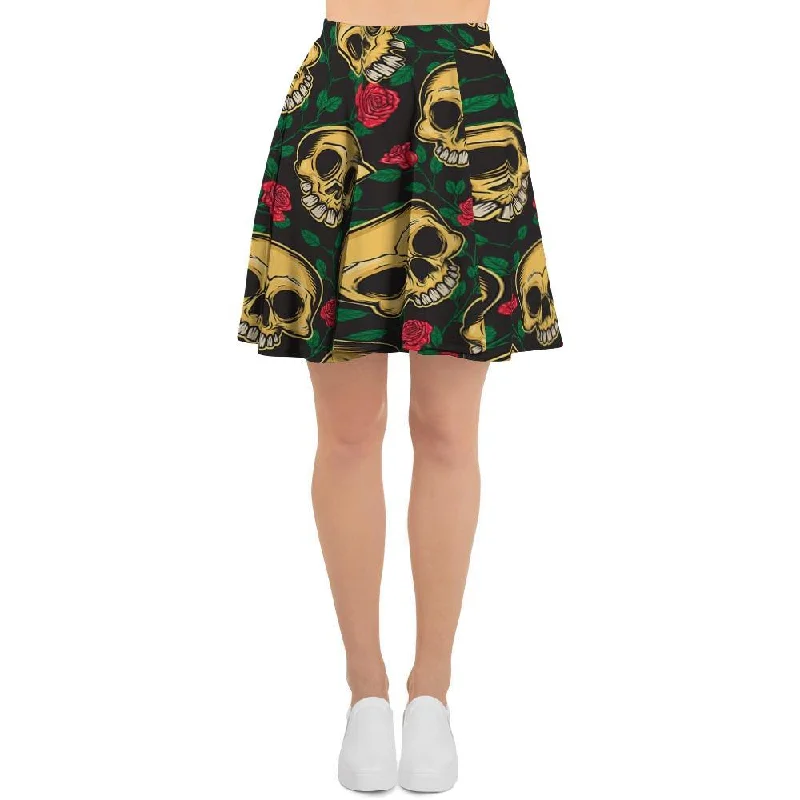 Mexican Rose Skull Women's Skirt Embroidered unclassified skirts