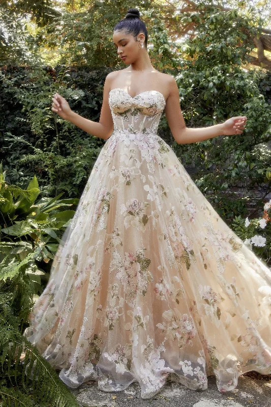 Enchanted Elegance: Floral Fantasy Ballgown for Unforgettable Moments Organza floral dresses