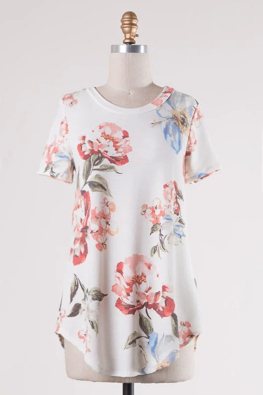 Peony Floral Tee Comfortable floral dresses for everyday wear