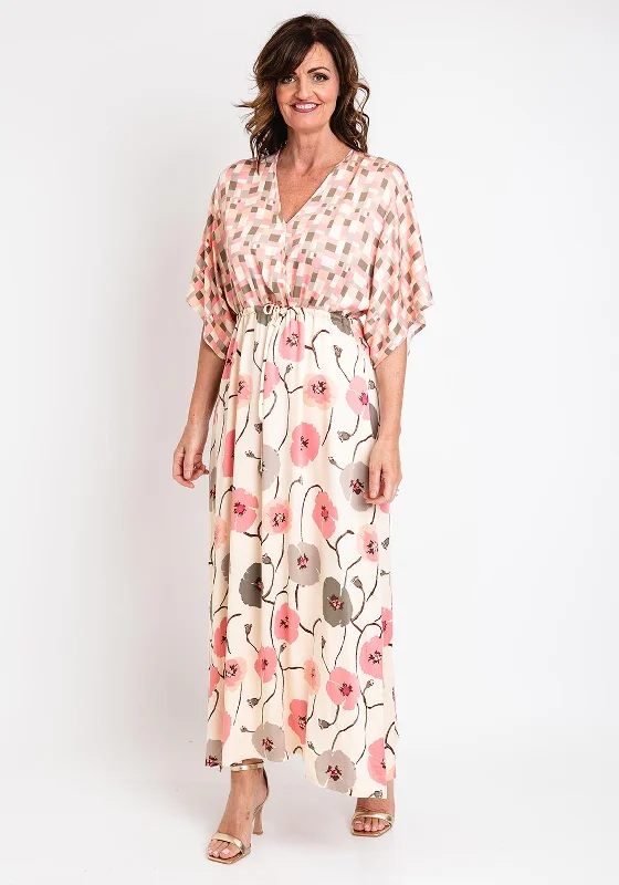 Costamani Jolene Drawstring Maxi Dress, Pink Multi Bohemian Maxi Skirt