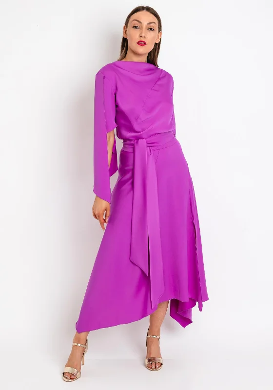 Kevan Jon Como Open Sleeve Maxi Dress, Amethyst Floral Maxi Skirt