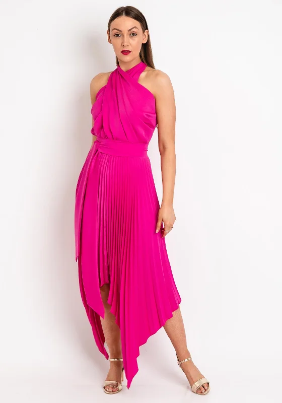 Kevan Jon Vienna Halter Neck Maxi Dress, Bright Pink Chic Maxi Skirt