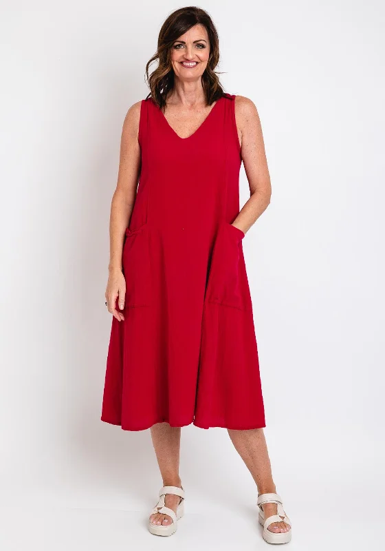 One Life Deni Sleeveless Maxi Dress, Fuchsia Knit Maxi Skirt