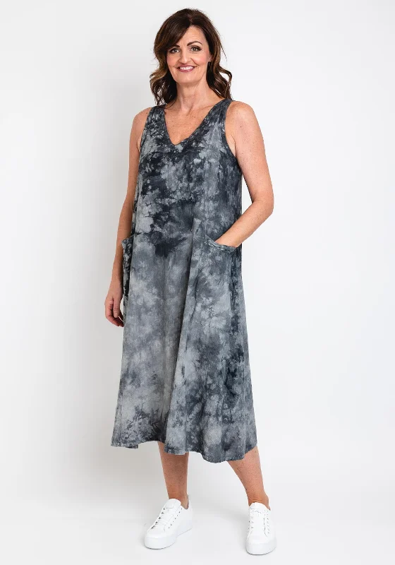 One Life Deni Sleeveless Maxi Dress, Washed Black Sexy Maxi Skirt