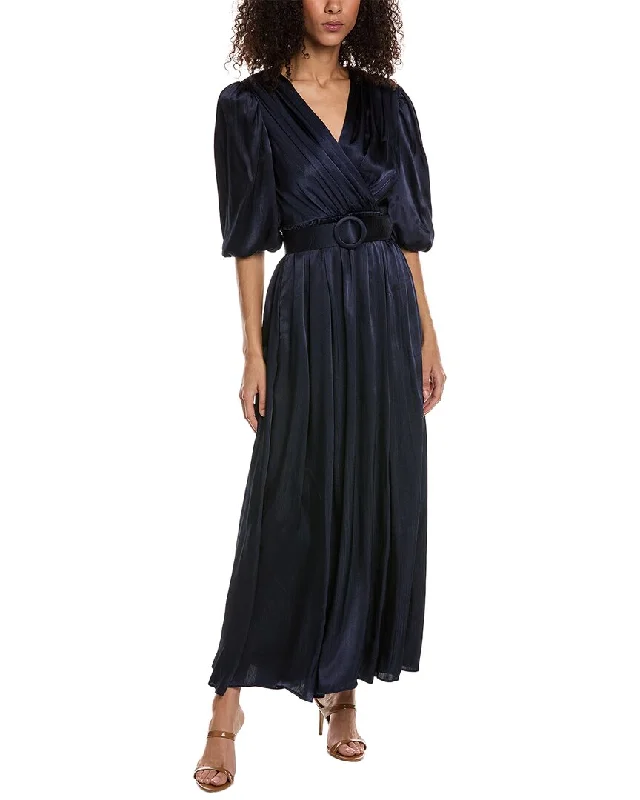 Taylor Satin Crinkle Crepe Maxi Dress Fitted Maxi Skirt