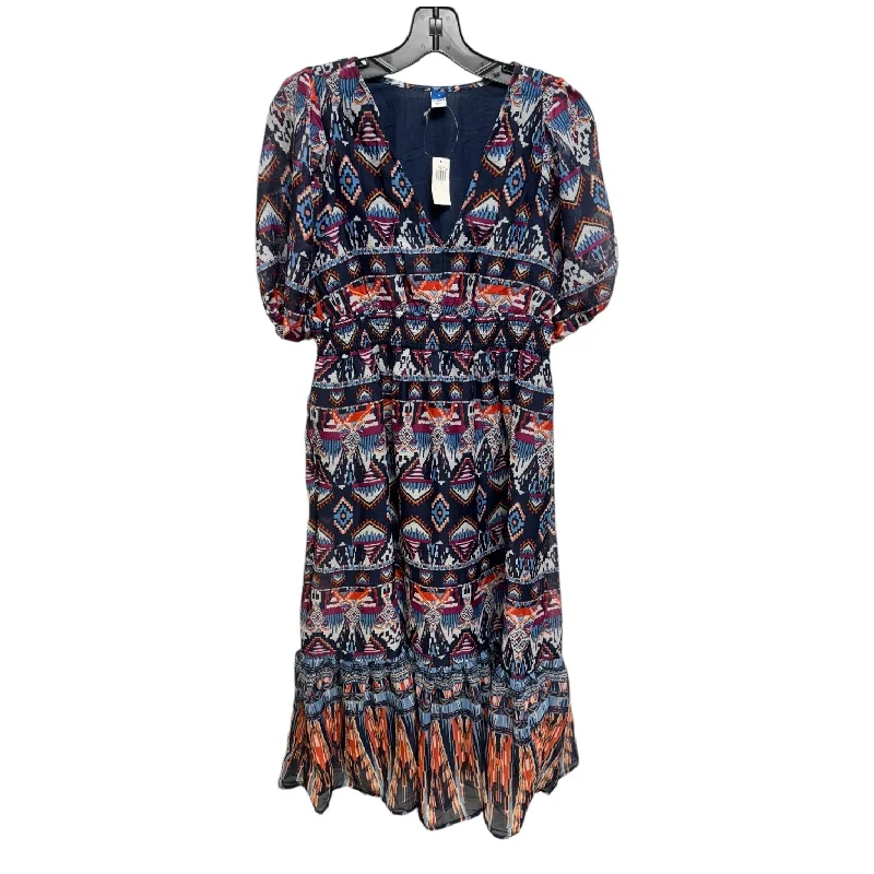 Dress Casual Midi By Old Navy In Multi-colored, Size: S Trendy Midi Look