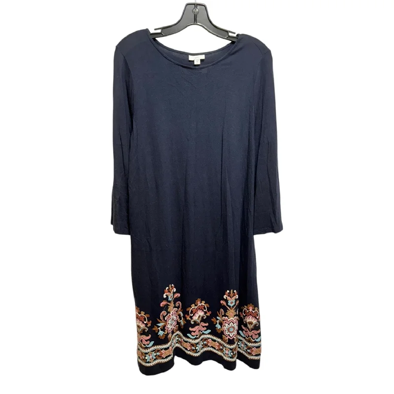 Embroidered Dress Casual Midi By J. Jill In Navy, Size: M Fashion Midi Skirt