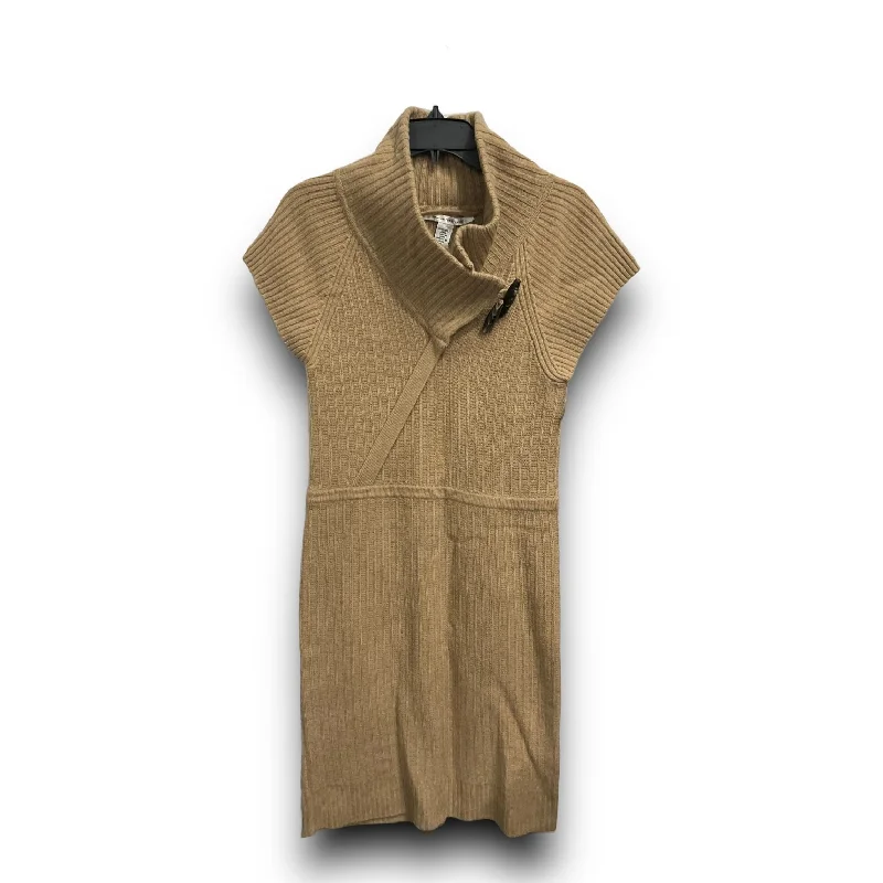 Dress Sweater By Diane Von Furstenberg In Tan, Size: S Long Sleeve Knit Dress