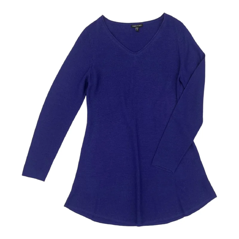 Dress Sweater By Eileen Fisher In Purple, Size:M Lightweight Sweater Dress