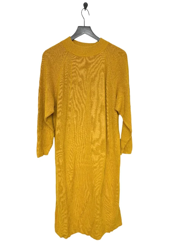 Dress Sweater By Free People In Yellow, Size: S Cozy Sweater Dress