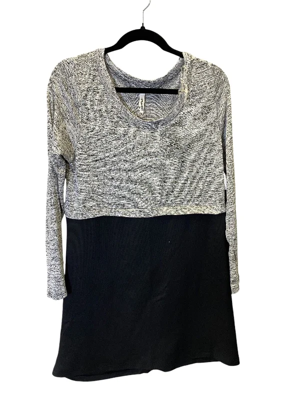 Dress Sweater By Promesa In Black & Grey, Size: L Comfortable Sweater Dress