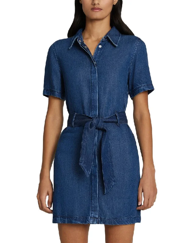 7 For All Mankind Belted Shirtdress Silk Shirt Dress