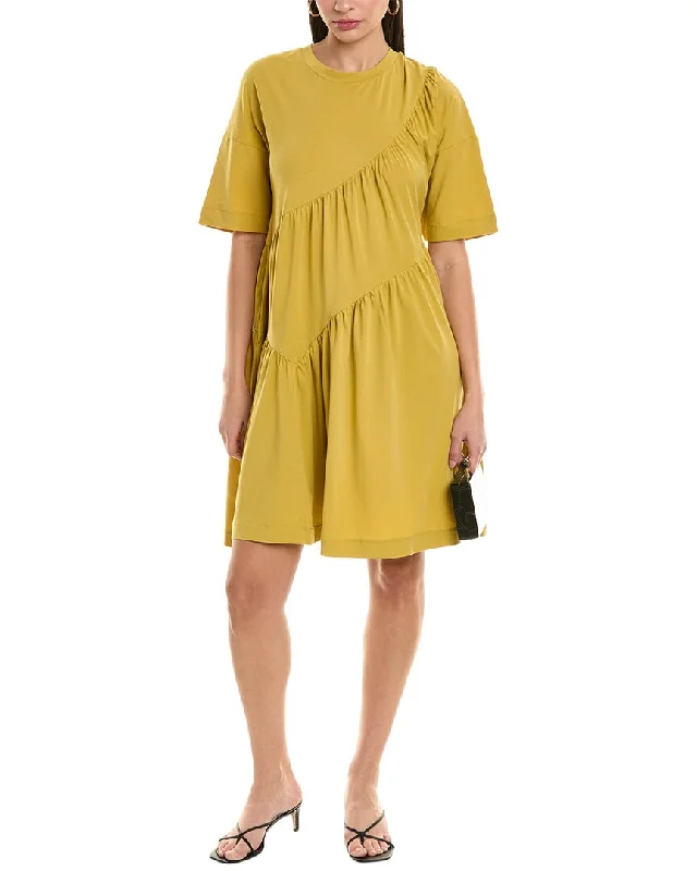 ALPHA STUDIO Shirred T-Shirt Dress Relaxed Shirt Dress