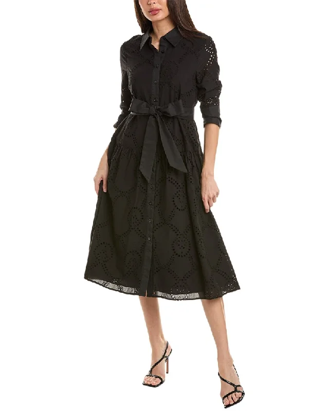 Gracia Eyelet Shirtdress Relaxed Shirt Gown