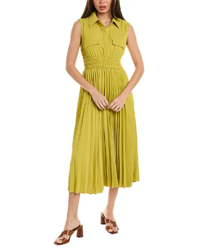 Gracia Pleated Shirtdress Sexy Shirt Gown