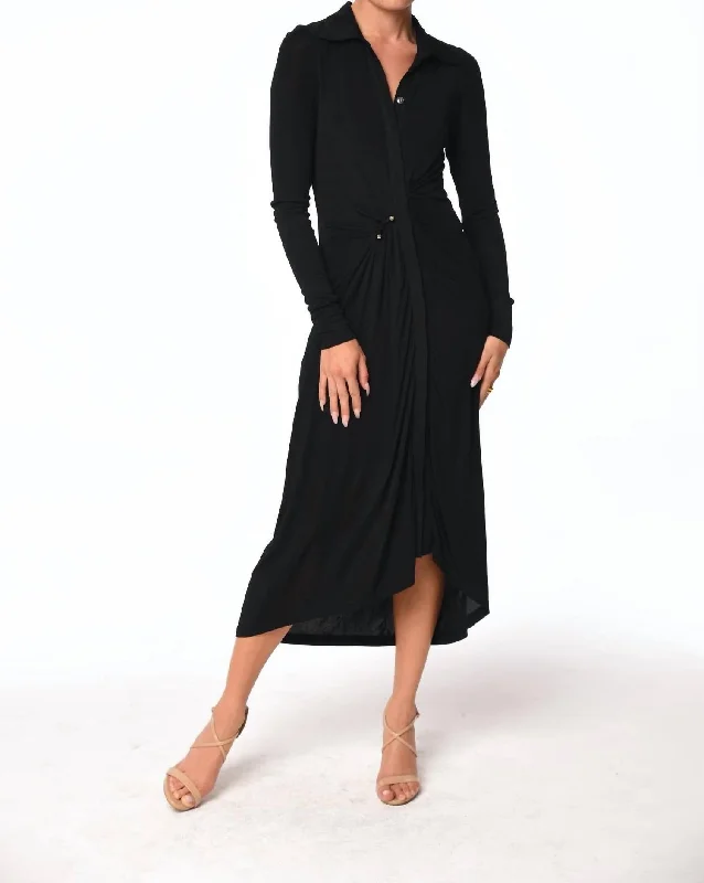 Jennifer Shirt Dress In Black Dress Shirt Chic