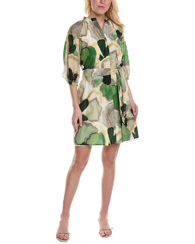 Marella Lello Silk-Blend Shirtdress Silk Shirt Dress