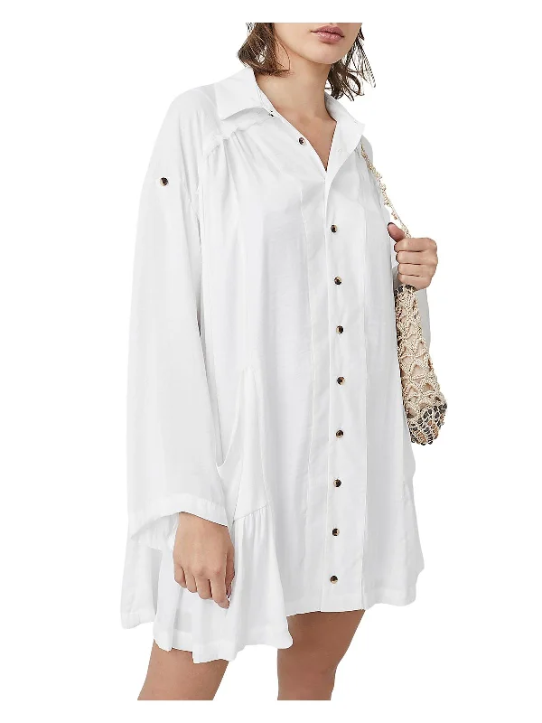 Moonstruck Womens Comfy Flowy Shirtdress Flowy Shirt Dress