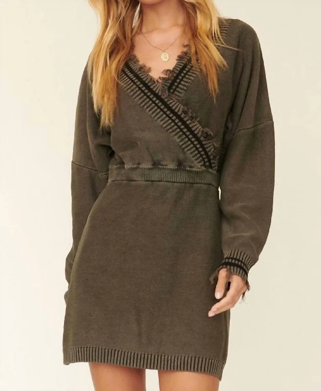 Serena Sweatshirt Dress In Olive Vintage Shirt Dress