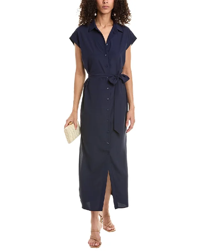 Stella + Lorenzo Shirtdress Satin Shirt Dress