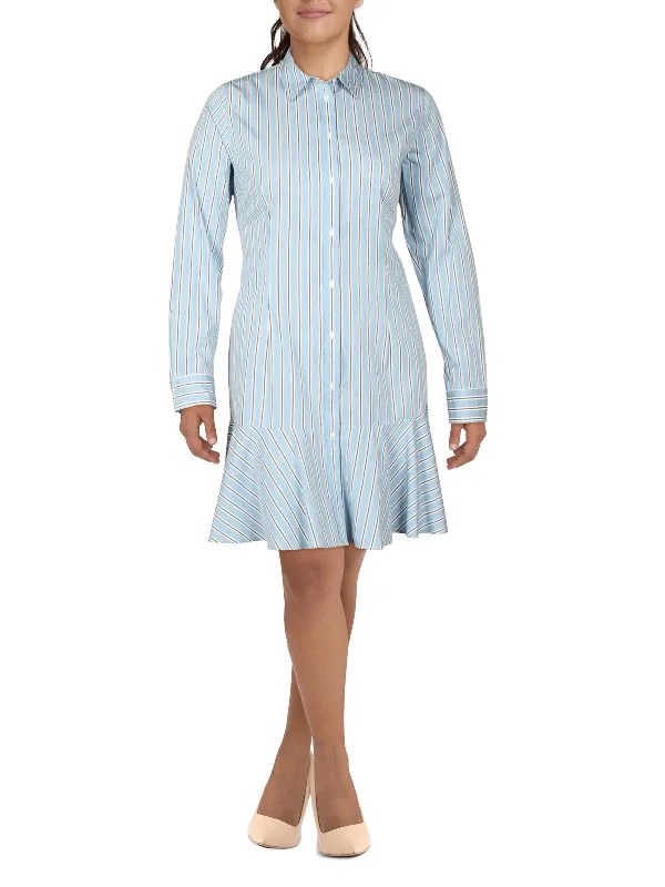 Womens Cotton Short Shirtdress Short Shirt Dress