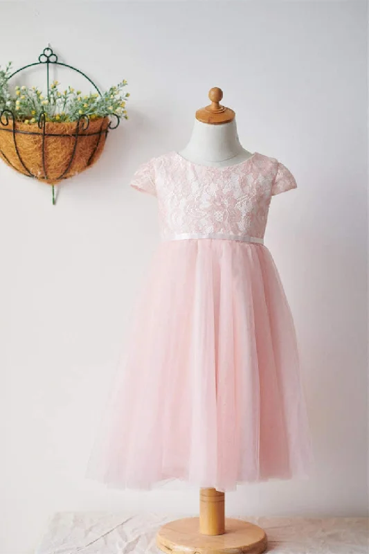 Lace Top Pink Tulle Flower Girl Dress Tulle Dress Glow